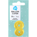 Folieballon nr 8 goud 36cm