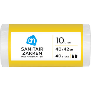 Sanitairzakken met handvatten 10 liter