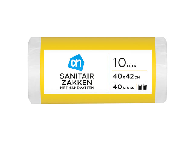Sanitairzakken met handvatten 10 liter