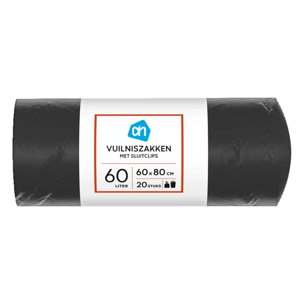 Vuilniszakken 60l met sluitclip