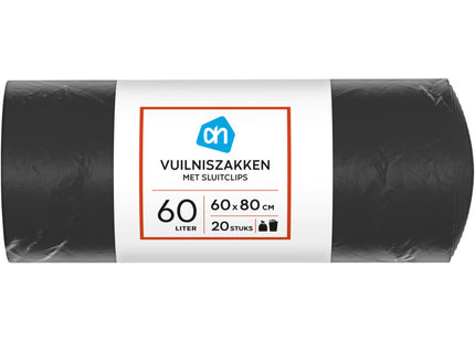 Vuilniszakken 60l met sluitclip