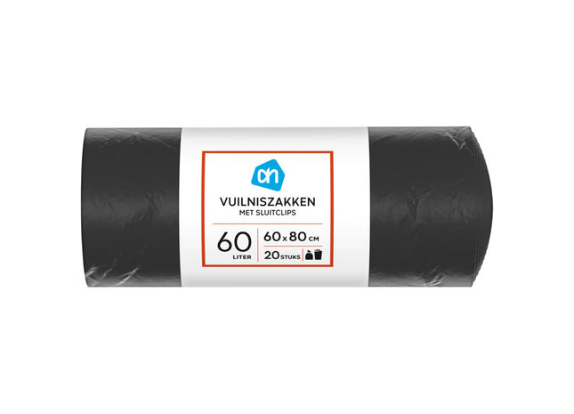 Vuilniszakken 60l met sluitclip