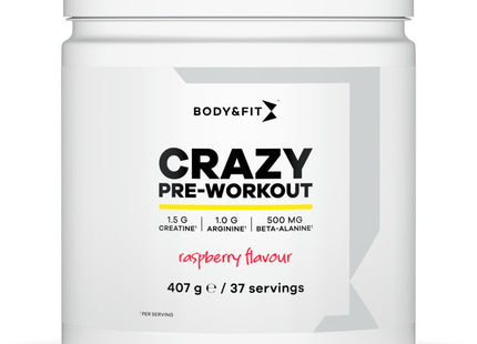 Body & Fit Crazy pre-workout raspberry flavour