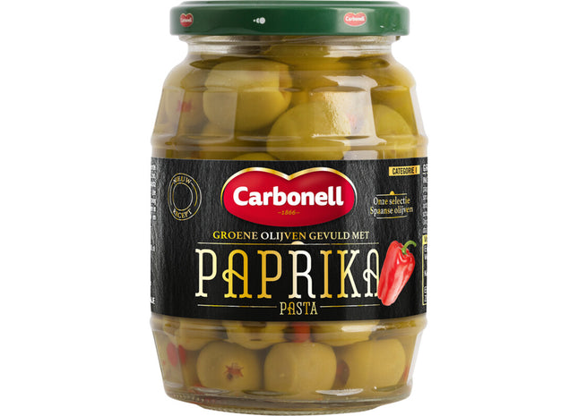 Carbonell Groene olijven gevuld met paprikapasta