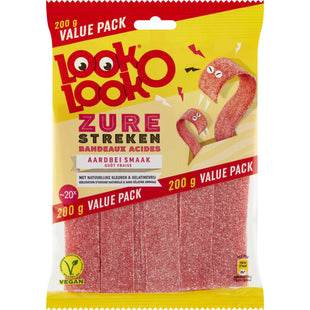 Look-O-Look Zure streken aardbei smaak value pack