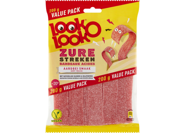Look-O-Look Zure streken aardbei smaak value pack