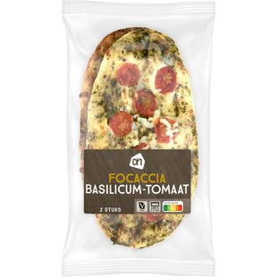 Focaccia basilicum tomaat