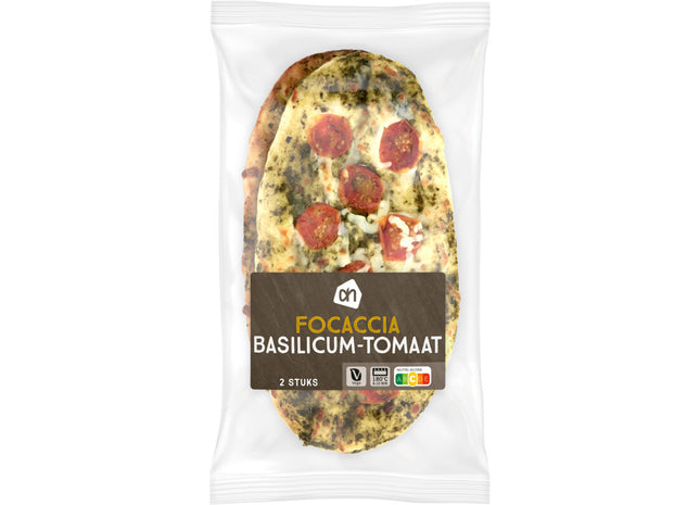 Focaccia basilicum tomaat