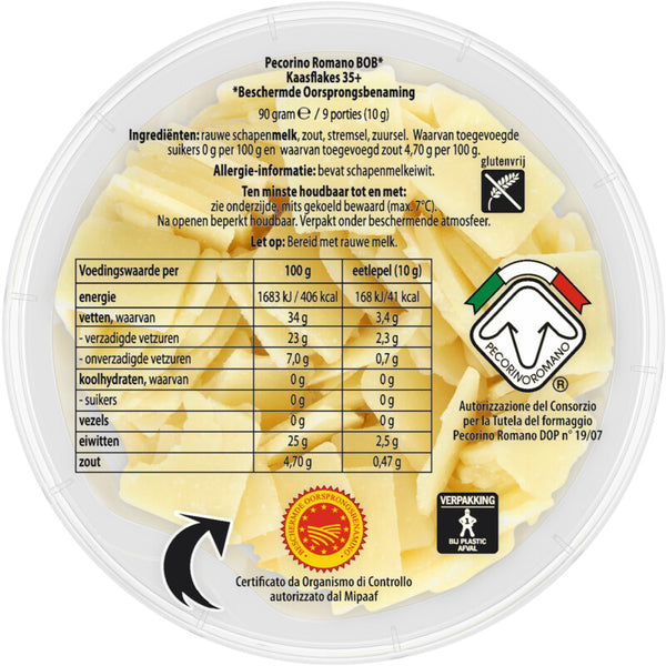Pecorino Romano flakes PDO