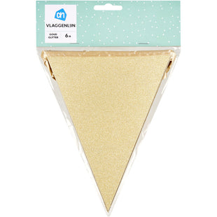 Glitzerflaggenlinie Gold 6mtr