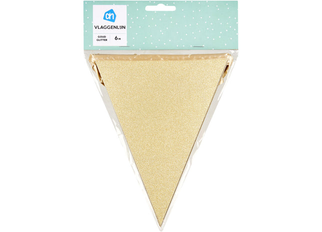 Glitzerflaggenlinie Gold 6mtr