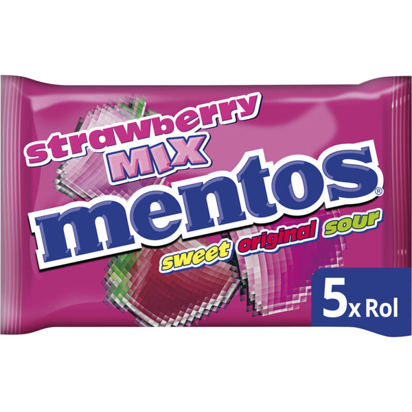 Mentos Erdbeermischung 5er-Packung