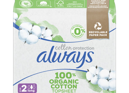 Always Maandverband organic cotton long plus