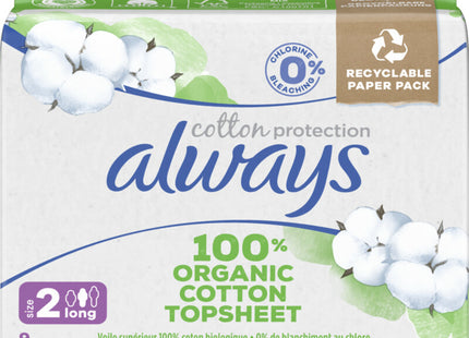 Always Maandverband organic cotton long plus