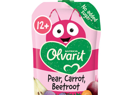 Olvarit Squeeze fruit pear carrot beetroot 12m+