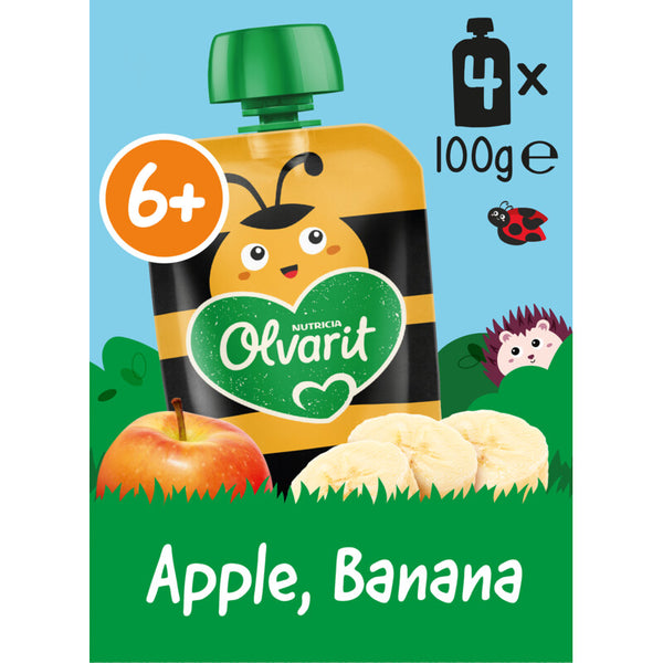 Olvarit Quetschobst Apfel Banane 6m+ 4er-Pack