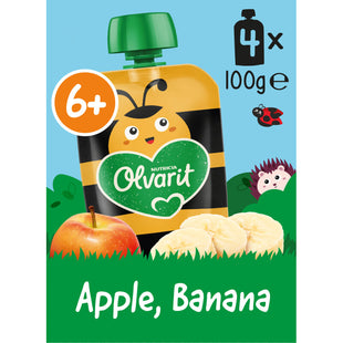 Olvarit Squeeze Obst Apfel Banane 6m+ 4er Pack