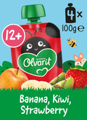 Olvarit Knijpfruit banaan kiwi aardb 12m+ 4-pack