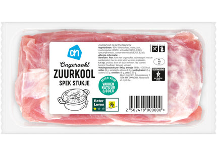 Uncooked sauerkraut bacon piece