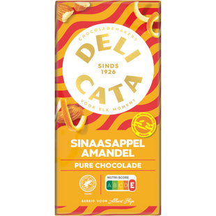 Delicata Reep pure chocolade sinaasappel amandel