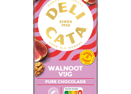 Delicata Reep pure chocolade walnoot vijg