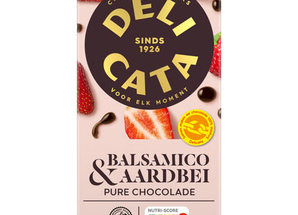 Delicata Reep pure chocolade balsamico & aarbei