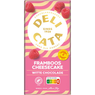 Delicata Reep witte chocolade framboos cheesecake
