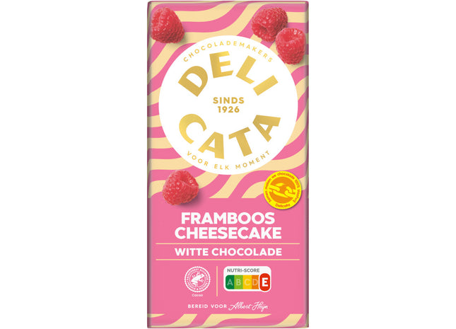 Delicata Reep witte chocolade framboos cheesecake