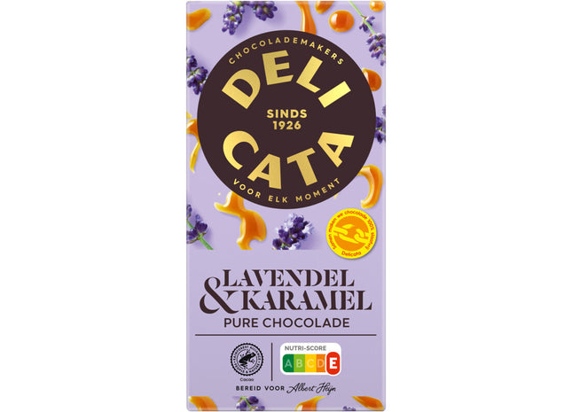 Delicata Reep pure chocolade lavendel & karamel