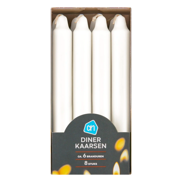 Dinner candle 18cm white