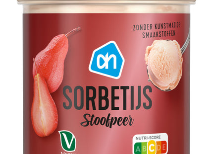 Sorbetijs stoofpeer