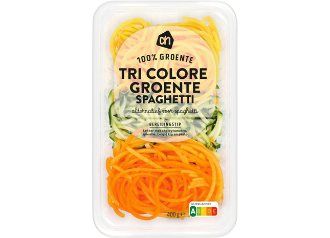 Tri colore groente spagheti