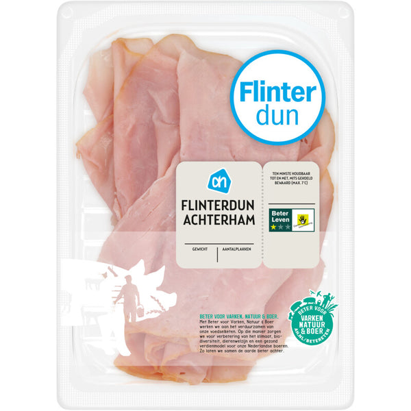 Paper-thin cooked ham