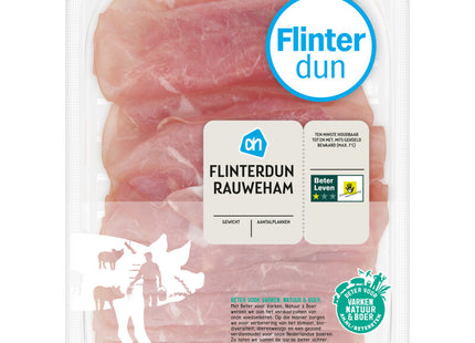 Flinterdunne rauwe ham