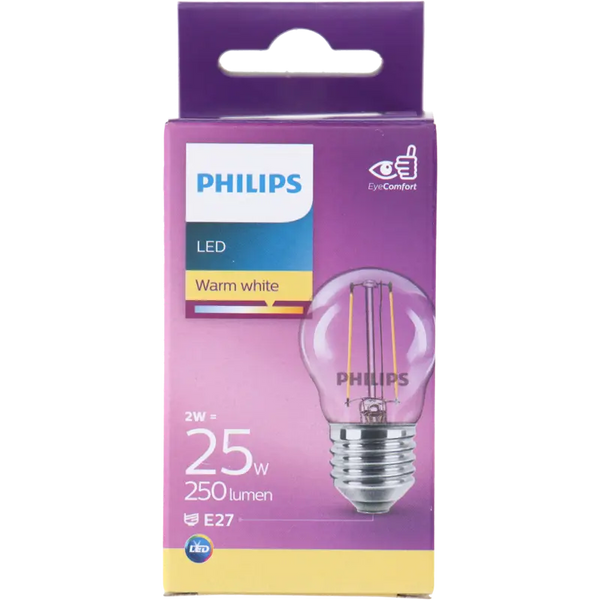 Philips Led fil kogel helder E27 25W