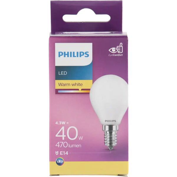 Philips LED Filament-Kugel matt E14 40W