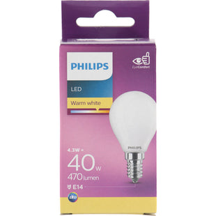 Philips Led fil kogel mat E14 40W