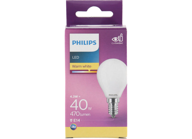 Philips Led fil kogel mat E14 40W