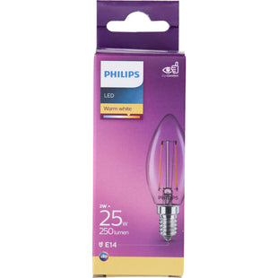 Philips Led fil kaars helder E14 25W
