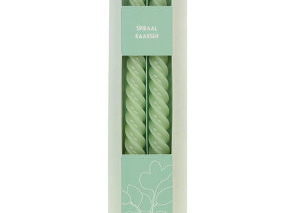 Avec spiral candle pastel green