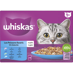 Whiskas 1+ Vis selectie in gelei