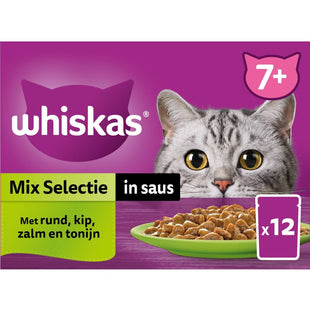 Whiskas 7+ Mix selectie in saus