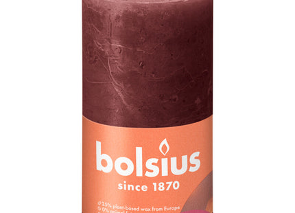 Bolsius Rustic candle burgundy 13cm