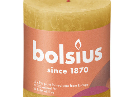 Bolsius Rustic candle ocher yellow 8cm
