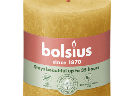 Bolsius Rustieke kaars okergeel 8cm