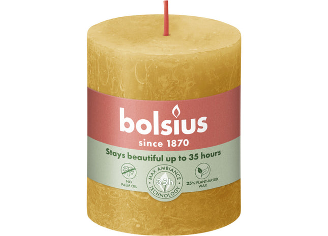 Bolsius Rustieke kaars okergeel 8cm