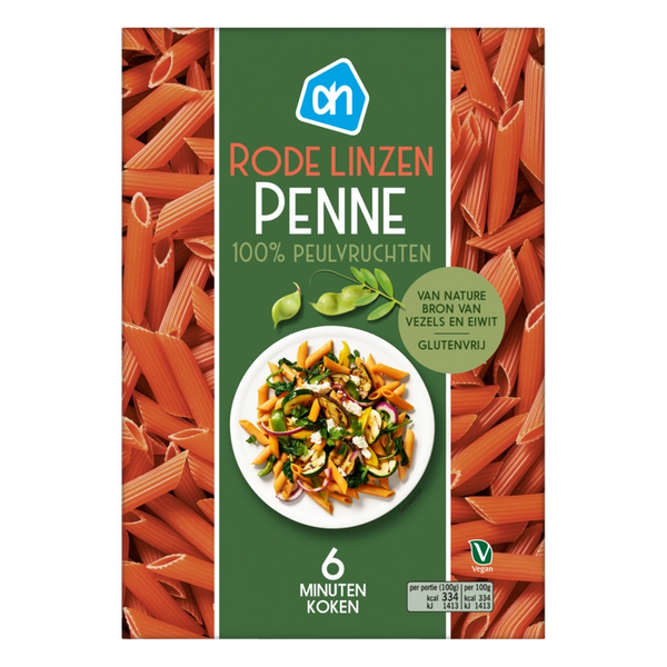 Rode linzen penne