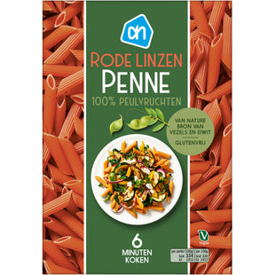 Rode linzen penne