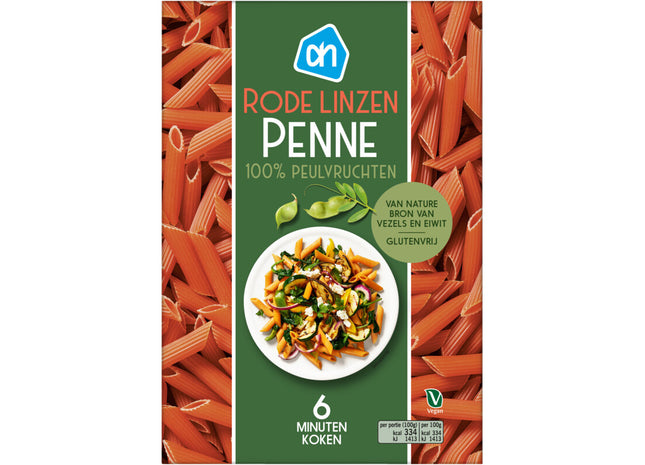Rode linzen penne