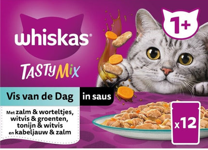 Whiskas Tasty mix vis van de dag in saus